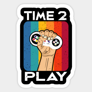 Time 2 Play Gaming Vintage Retro Controller Gamer Sticker